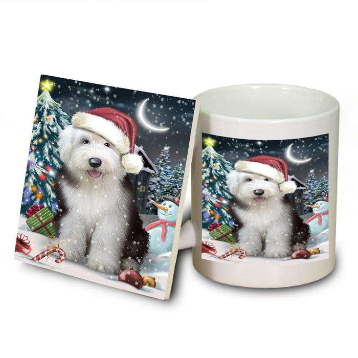 Have a Holly Jolly Old English Sheepdog Christmas Mug and Coaster Set MUC0254