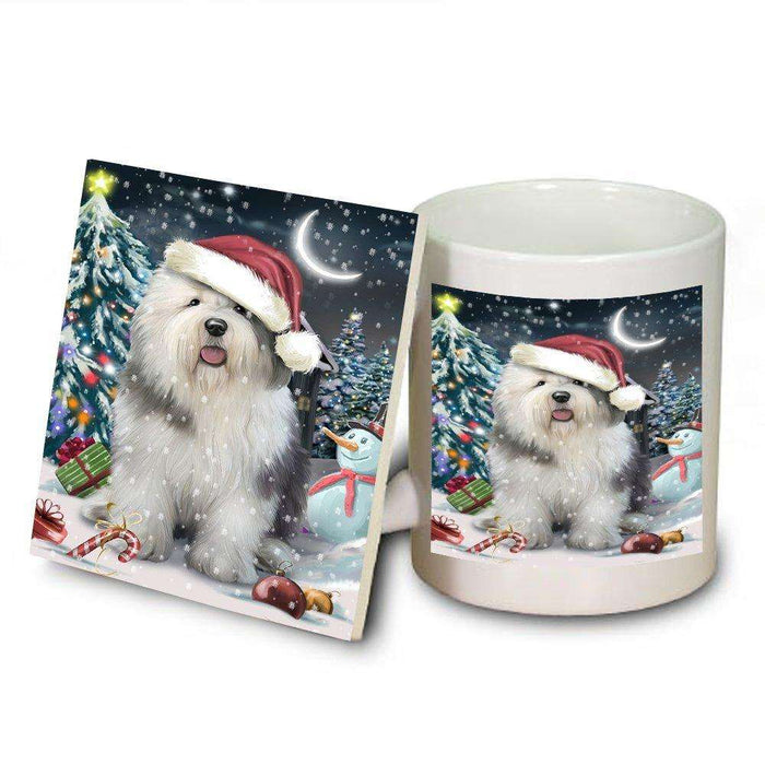 Have a Holly Jolly Old English Sheepdog Christmas Mug and Coaster Set MUC0256