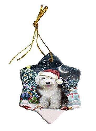 Have a Holly Jolly Old English Sheepdog Christmas Star Ornament POR2554