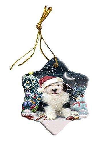 Have a Holly Jolly Old English Sheepdog Christmas Star Ornament POR2555
