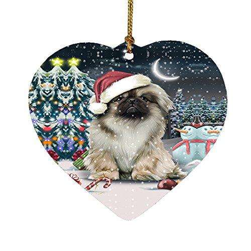 Have a Holly Jolly Pekingese Dog Christmas Heart Ornament POR1964