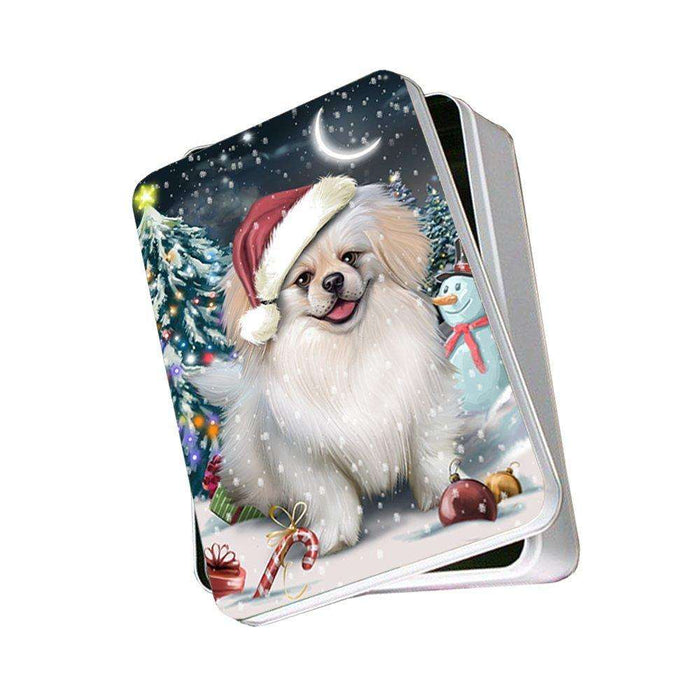 Have a Holly Jolly Pekingese Dog Christmas Photo Storage Tin PTIN0258
