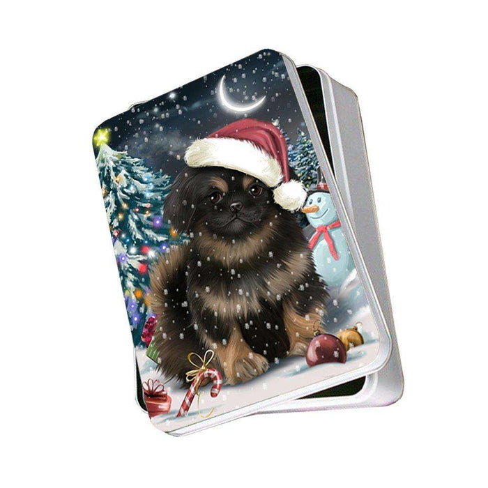 Have a Holly Jolly Pekingese Dog Christmas Photo Storage Tin PTIN0259
