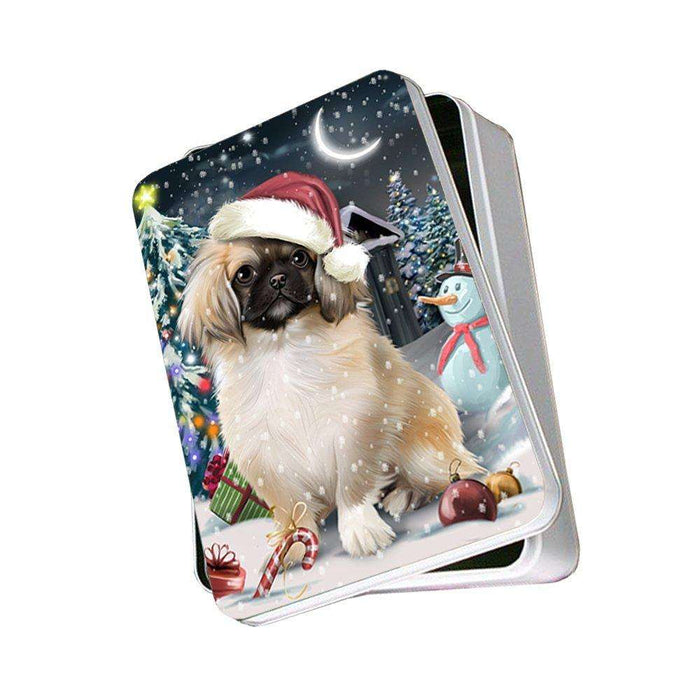 Have a Holly Jolly Pekingese Dog Christmas Photo Storage Tin PTIN0260