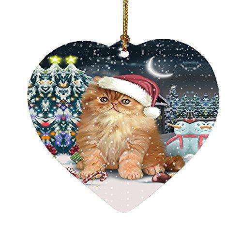 Have a Holly Jolly Persian Cat Christmas Heart Ornament POR1971