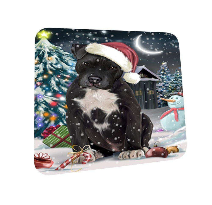 Have a Holly Jolly Pit Bull Dog Christmas Coasters CST032 (Set of 4)
