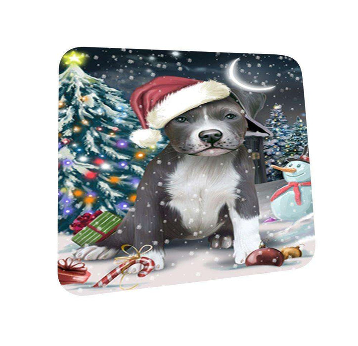 Have a Holly Jolly Pit Bull Dog Christmas Coasters CST033 (Set of 4)