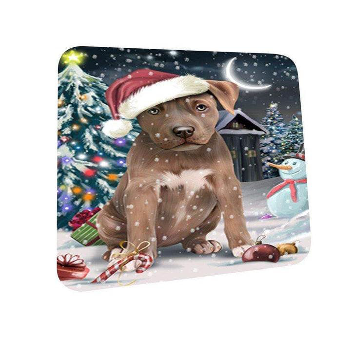 Have a Holly Jolly Pit Bull Dog Christmas Coasters CST034 (Set of 4)