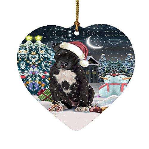 Have a Holly Jolly Pit Bull Dog Christmas Heart Ornament POR1833
