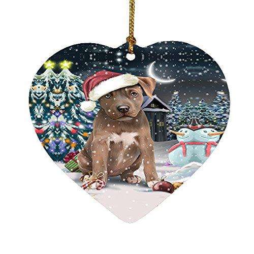 Have a Holly Jolly Pit Bull Dog Christmas Heart Ornament POR1835