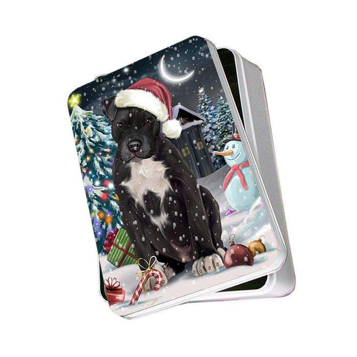Have a Holly Jolly Pit Bull Dog Christmas Photo Storage Tin PTIN0126