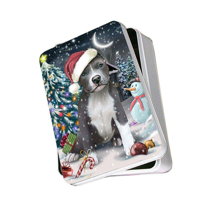 Have a Holly Jolly Pit Bull Dog Christmas Photo Storage Tin PTIN0127