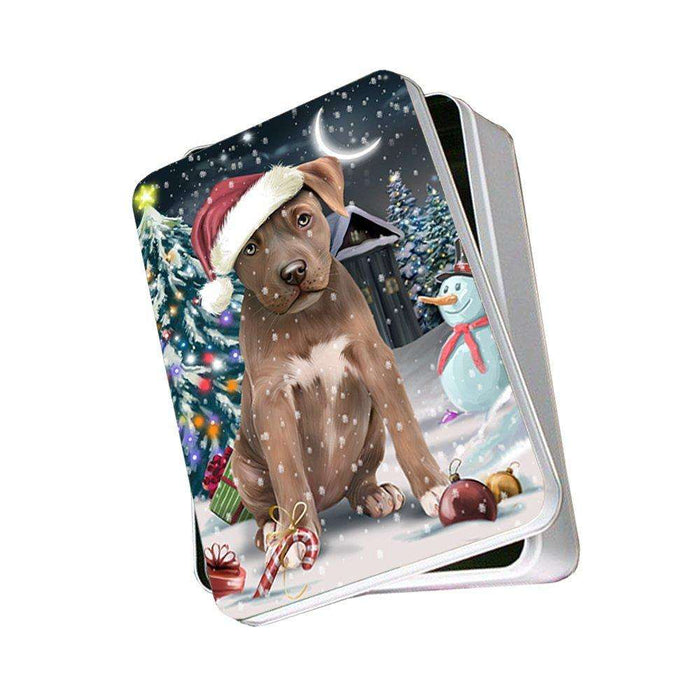 Have a Holly Jolly Pit Bull Dog Christmas Photo Storage Tin PTIN0128