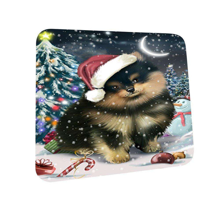Have a Holly Jolly Pomeranian Dog Christmas Coasters CST171 (Set of 4)