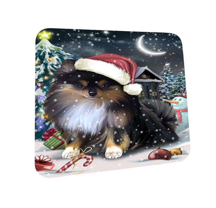 Have a Holly Jolly Pomeranian Dog Christmas Coasters CST173 (Set of 4)