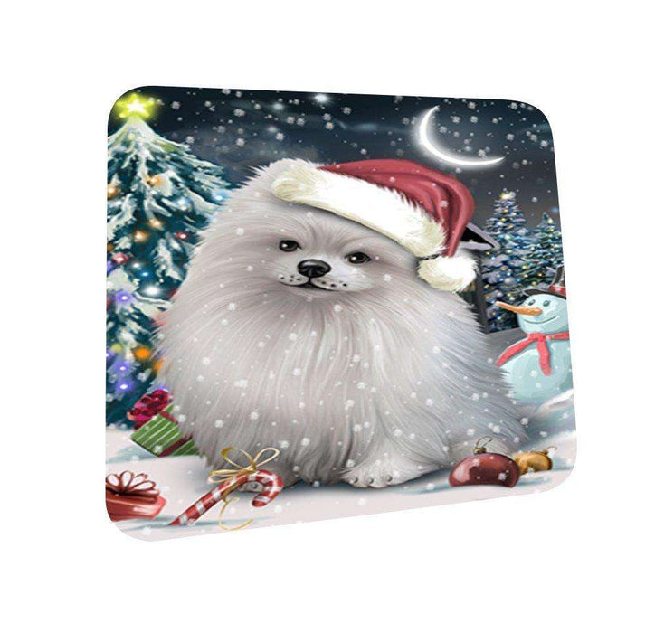 Have a Holly Jolly Pomeranian Dog Christmas Coasters CST174 (Set of 4)