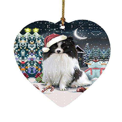 Have a Holly Jolly Pomeranian Dog Christmas Heart Ornament POR1973