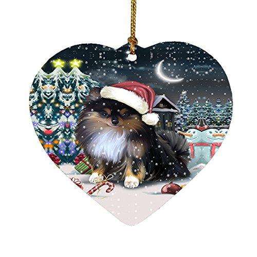 Have a Holly Jolly Pomeranian Dog Christmas Heart Ornament POR1974