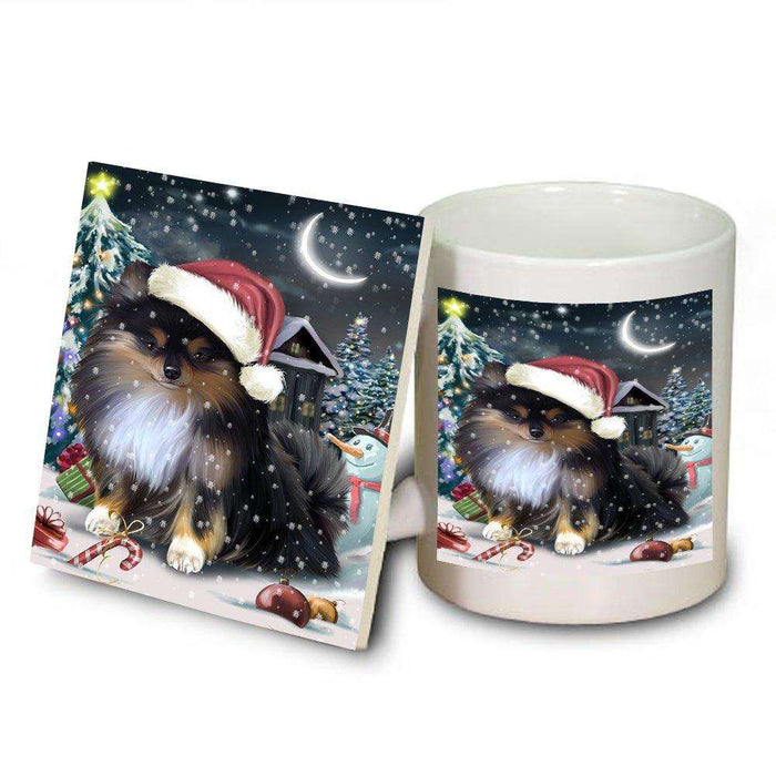 Have a Holly Jolly Pomeranian Dog Christmas Mug and Coaster Set MUC0267