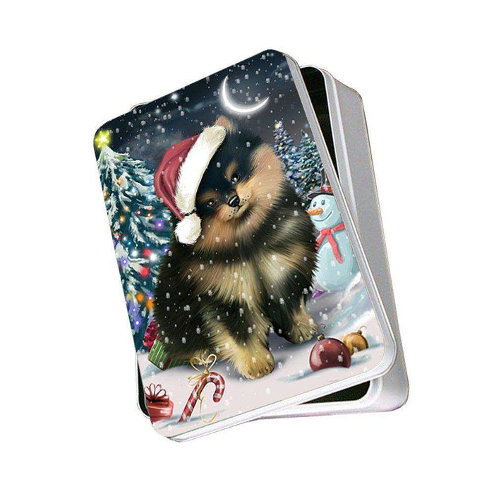 Have a Holly Jolly Pomeranian Dog Christmas Photo Storage Tin PTIN0265