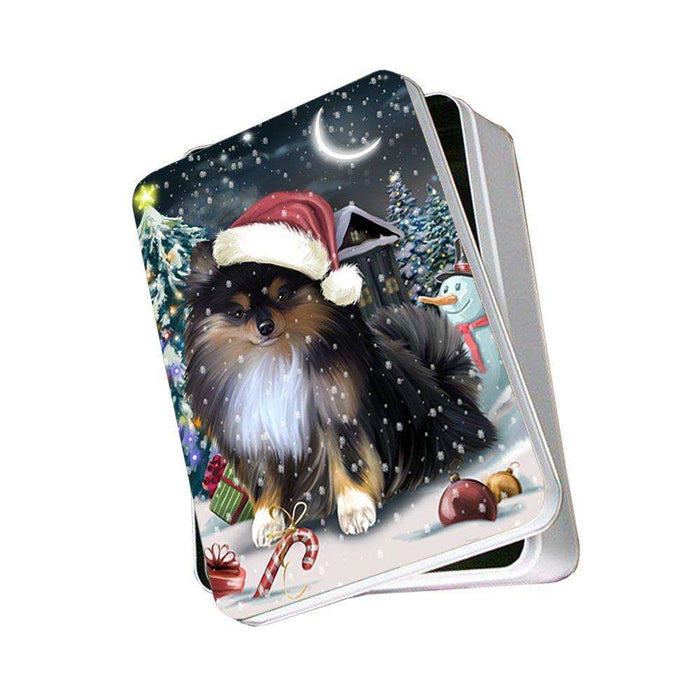 Have a Holly Jolly Pomeranian Dog Christmas Photo Storage Tin PTIN0267