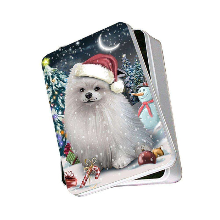 Have a Holly Jolly Pomeranian Dog Christmas Photo Storage Tin PTIN0268