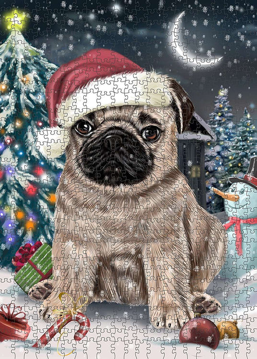 Have a Holly Jolly Pug Dog Christmas Puzzle with Photo Tin PUZL1974