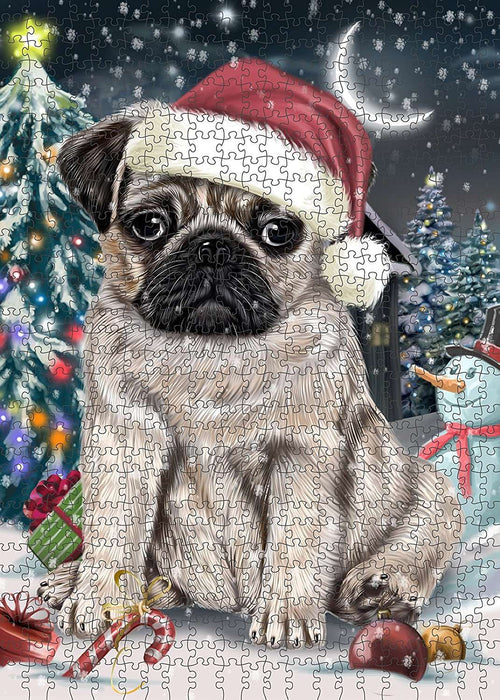 Have a Holly Jolly Pug Dog Christmas Puzzle with Photo Tin PUZL282