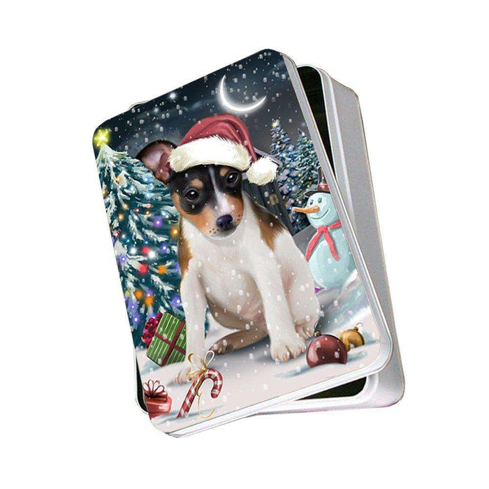 Have a Holly Jolly Rat Terrier Dog Christmas Photo Storage Tin PTIN0217