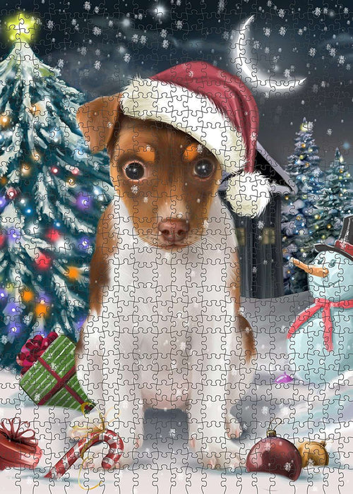 Have a Holly Jolly Rat Terrier Dog Christmas Puzzle with Photo Tin PUZL153