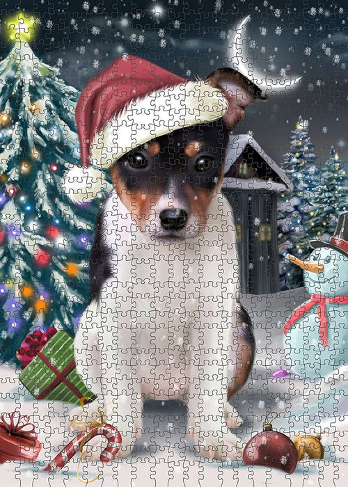Have a Holly Jolly Rat Terrier Dog Christmas Puzzle with Photo Tin PUZL1845