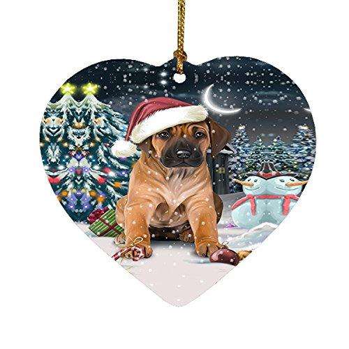 Have a Holly Jolly Rhodesian Ridgeback Dog Christmas Heart Ornament POR1842