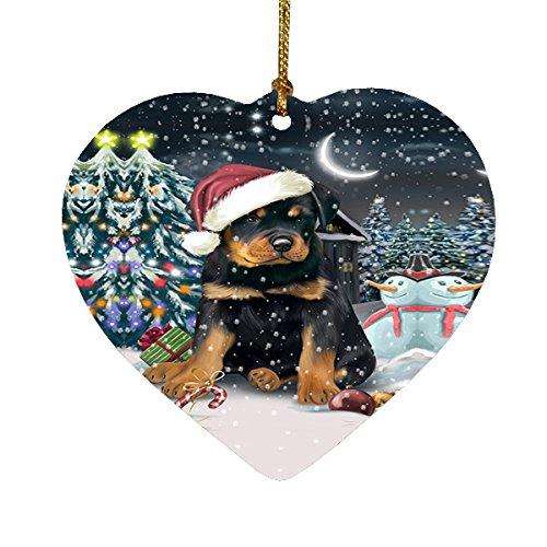 Have a Holly Jolly Rottweiler Dog Christmas Heart Ornament POR1884