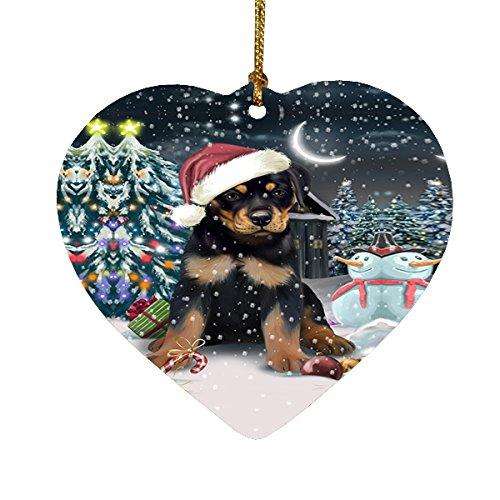 Have a Holly Jolly Rottweiler Dog Christmas Heart Ornament POR1885