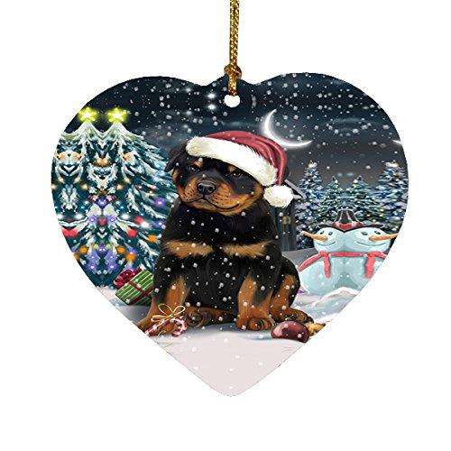 Have a Holly Jolly Rottweiler Dog Christmas Heart Ornament POR1886