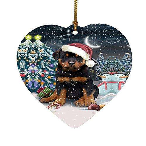 Have a Holly Jolly Rottweiler Dog Christmas Heart Ornament POR1887