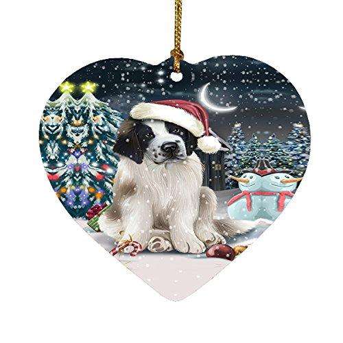 Have a Holly Jolly Saint Bernard Dog Christmas Heart Ornament POR1930