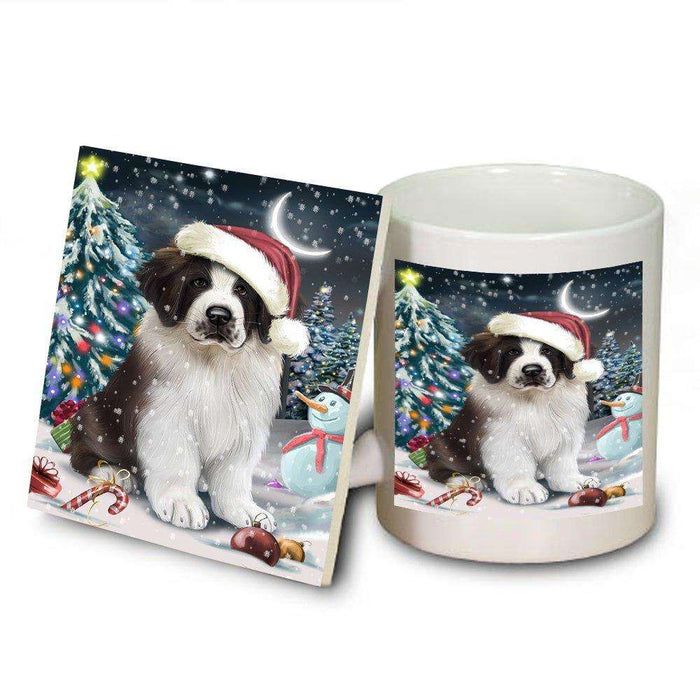 Have a Holly Jolly Saint Bernard Dog Christmas Mug and Coaster Set MUC0224