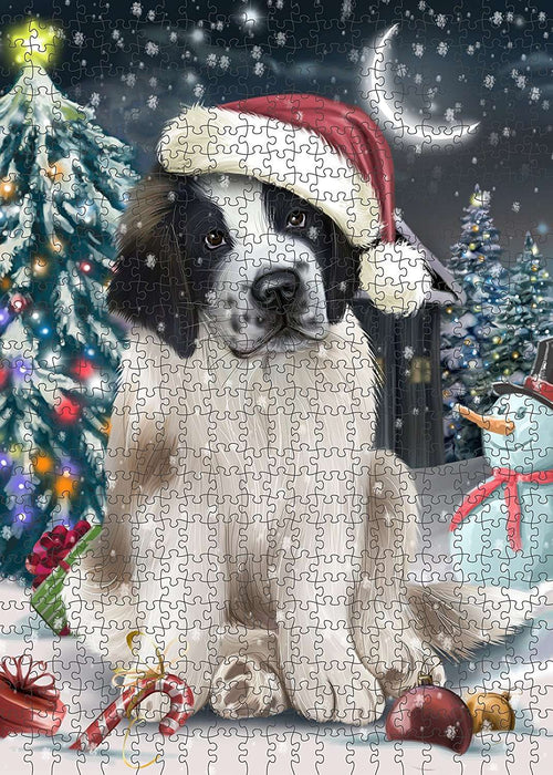 Have a Holly Jolly Saint Bernard Dog Christmas Puzzle with Photo Tin PUZL168
