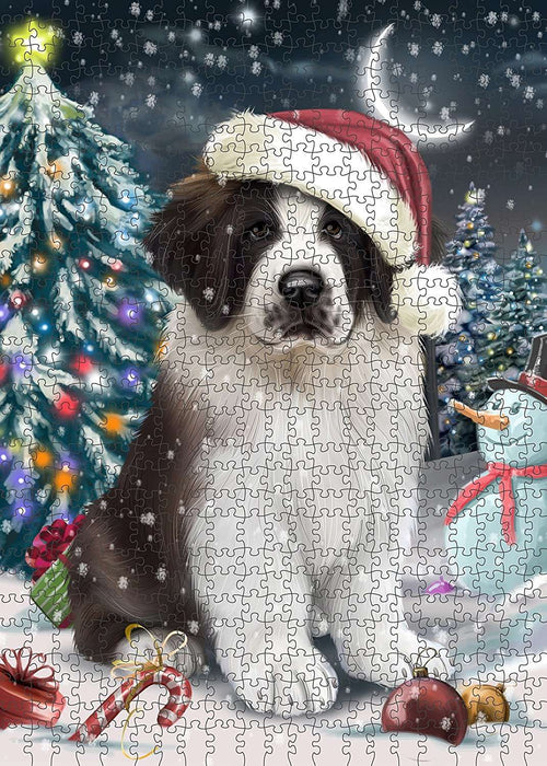 Have a Holly Jolly Saint Bernard Dog Christmas Puzzle with Photo Tin PUZL171
