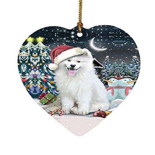 Have a Holly Jolly Samoyed Dog Christmas Heart Ornament POR1844
