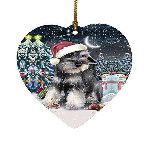 Have a Holly Jolly Schnauzer Dog Christmas Heart Ornament POR1888