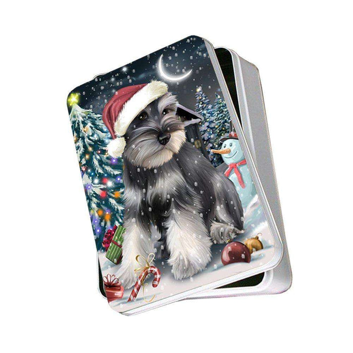 Have a Holly Jolly Schnauzer Dog Christmas Photo Storage Tin PTIN0181