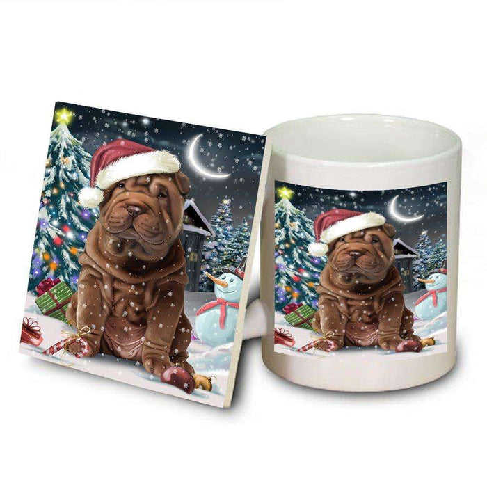 Have a Holly Jolly Shar Pei Dog Christmas Mug and Coaster Set MUC0141