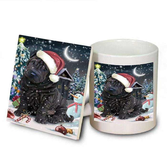 Have a Holly Jolly Shar Pei Dog Christmas Mug and Coaster Set MUC0144