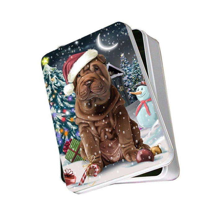Have a Holly Jolly Shar Pei Dog Christmas Photo Storage Tin PTIN0141