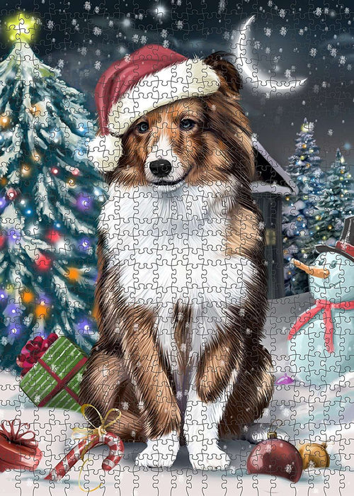Have a Holly Jolly Shetland Sheepdog Dog Christmas Puzzle with Photo Tin PUZL1986