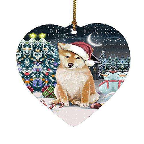 Have a Holly Jolly Shiba Inu Dog Christmas Heart Ornament POR1976