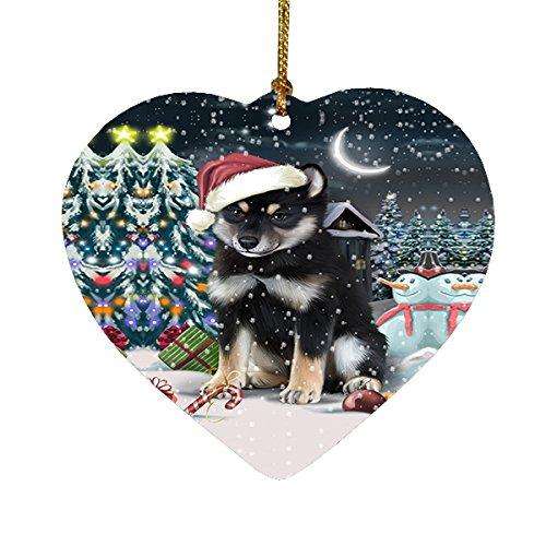 Have a Holly Jolly Shiba Inu Dog Christmas Heart Ornament POR1978