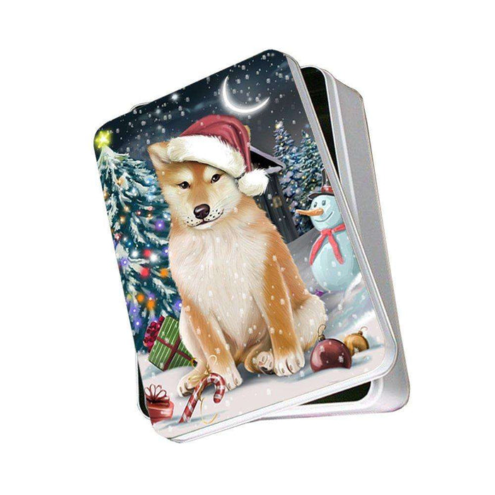 Have a Holly Jolly Shiba Inu Dog Christmas Photo Storage Tin PTIN0269